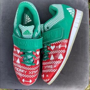 Adidas Christmas Powerlift Shoes - Red and Green RARE Christmas in July